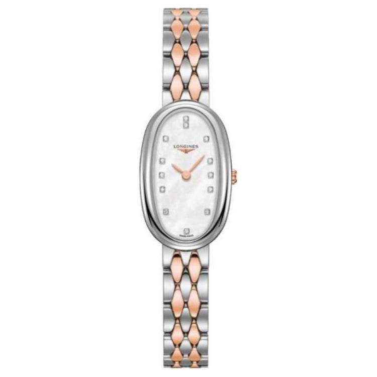 Longines Серия Waltz Кварцевый механизм Водонепроницаемость 30 метров Женские часы Корпус из швейцарской нержавеющей стали Ремешок из нержавеющей стали 18 карат розового золота L2.305.5.87.7