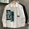 Красивая рубашка для мужчин Осень Корейский стиль Модный бренд С принтом Повседневная Осенняя мужская куртка С длинным рукавом Топ