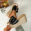 Модные женские шлепанцы на платформе 2025 Новые летние туфли на танкетке Женская мода Уличные шлепанцы Тренд Легкие сандалии Пляжные шлепанцы Женские