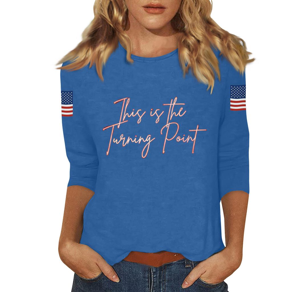 Women's Casual Fashionable Sexy Comfortable Neck Three-Quarter Sleeve Top