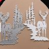 Лось на склоне холма, металлические стальные режущие штампы, трафареты для скрапбукинга, ремесленные штампы, 3D DIY, изготовление фестивальных карт