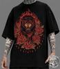 Panther and Roses T-Shirt, Flaming Panther Tee, Japanese Tattoo Style Shirt, Dark Aesthetic Apparel, Edgy Streetwear, Traditional Tattoo