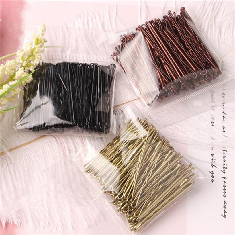 Аксессуары Минималистичные женские заколки из металла, 100 шт./компл., зажимы для девочек, волнистые невидимые заколки для волос