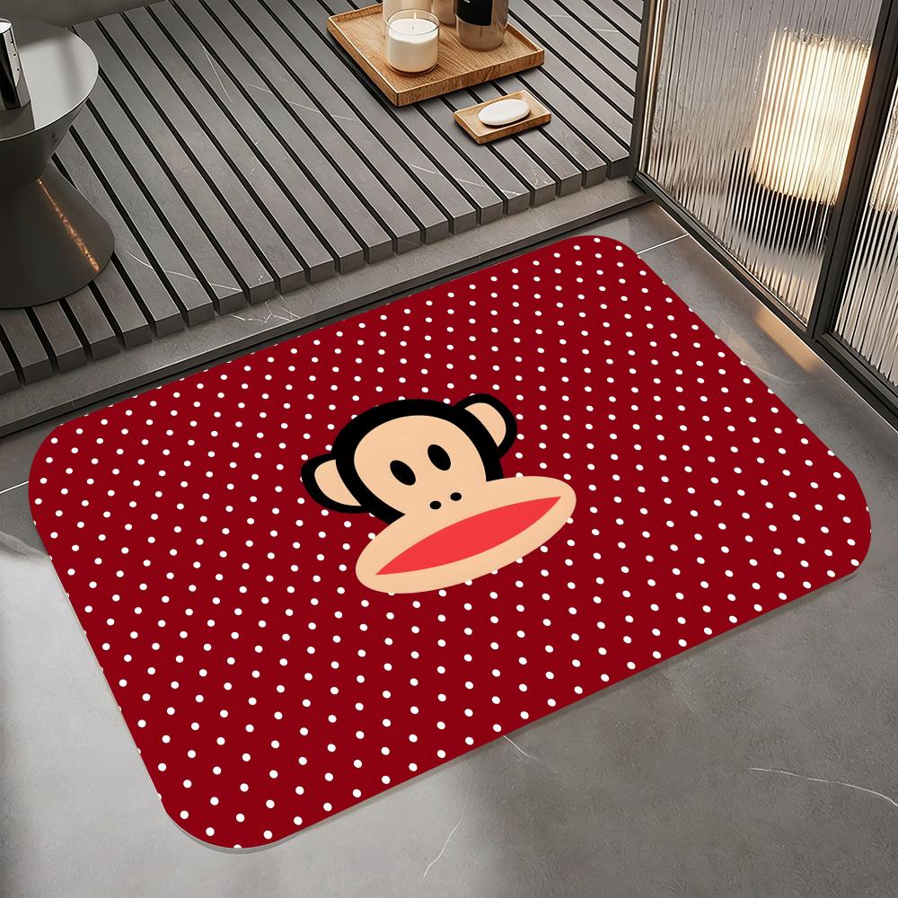 Cartoon-P-Paul Frank Floor Mat Diatomite Bath Mat, Quick Dry Absorbent Non-Slip Door Mat