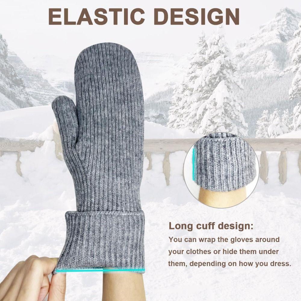 Knit Stretchy Winter Gloves Fleece Lining Snow Gloves High Quality Thermal Gloves  for Women Men