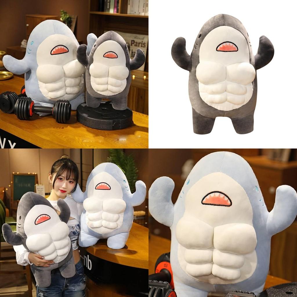 Плюшевая мускулистая акула, мягкая игрушка, животное, кукла, украшение комнаты, подарки на день рождения для детей