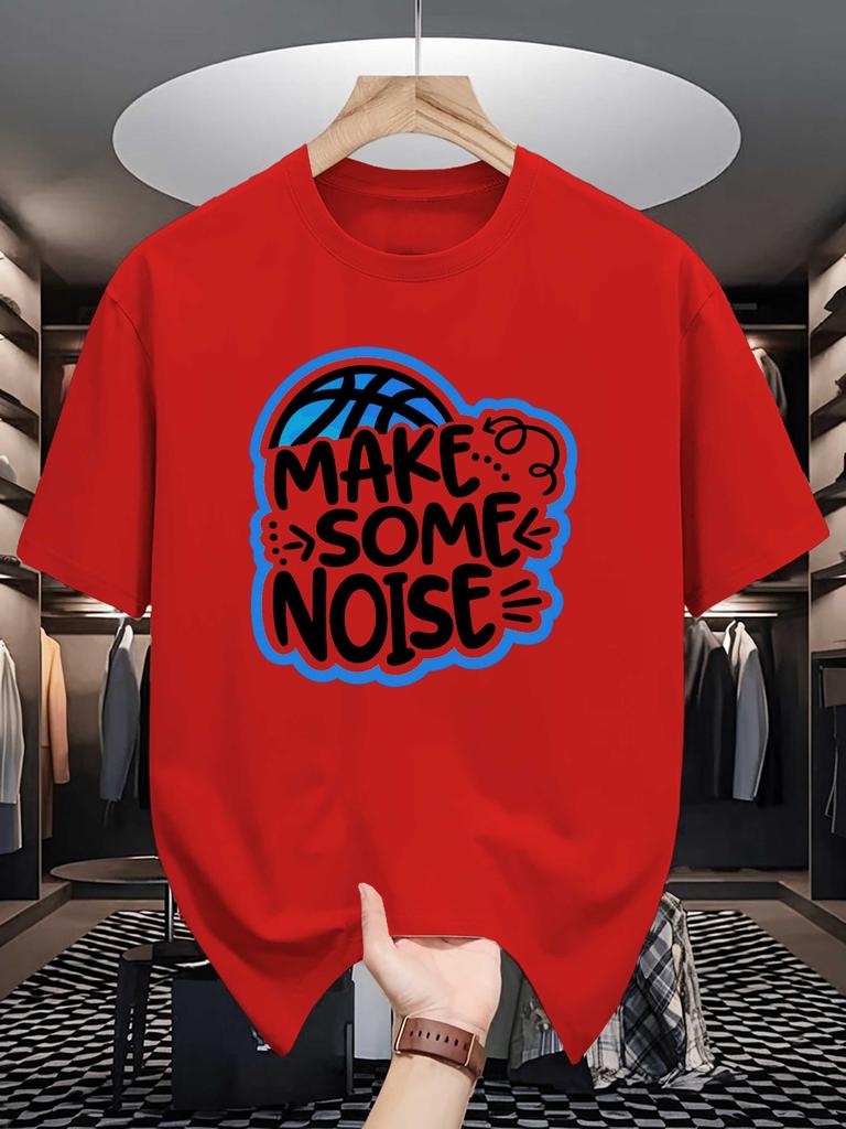 Unisex Crew Neck Tee Cool Basketball Graffiti Slogan Letter Print Soft Cotton Loose Short Sleeve Summer Casual Male Streetwear Tops