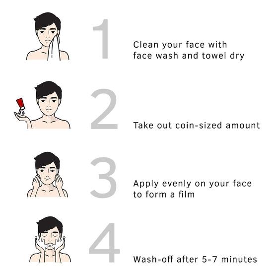 Ustraa Маска для лица De-Tan для жирной кожи - 125 г - Смываемая маска | Эффективно удаляет загар и загрязняющие вещества | с белым углем высшего сорта и французской глиной