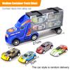 Big Transport Car Container Carrier Truck Vehicles Toys with 4pcs Mini Diecast Cars Toys for Children Model Boys Gifts