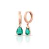 Pretty Rose Gold Plated Jade Tear Drop 925 Серьги из стерлингового серебра 925 с цирконом