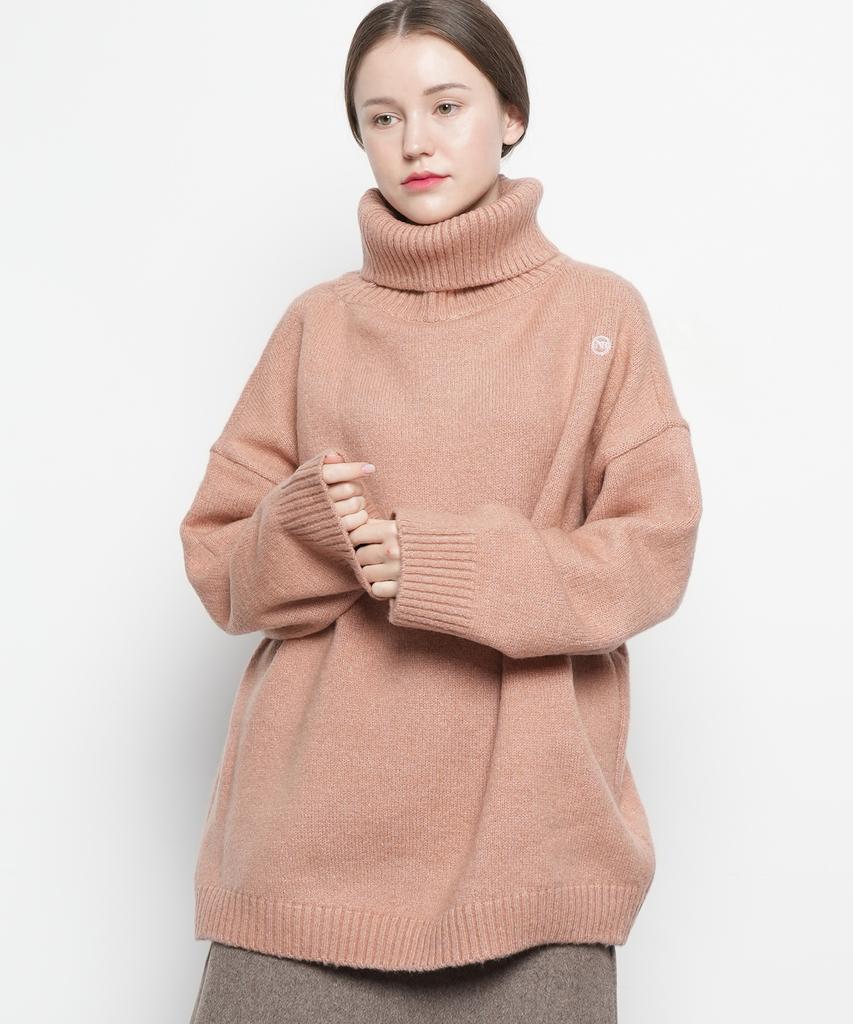 THE-ABON Women'S Classic Over Turtleneck Knit Black
