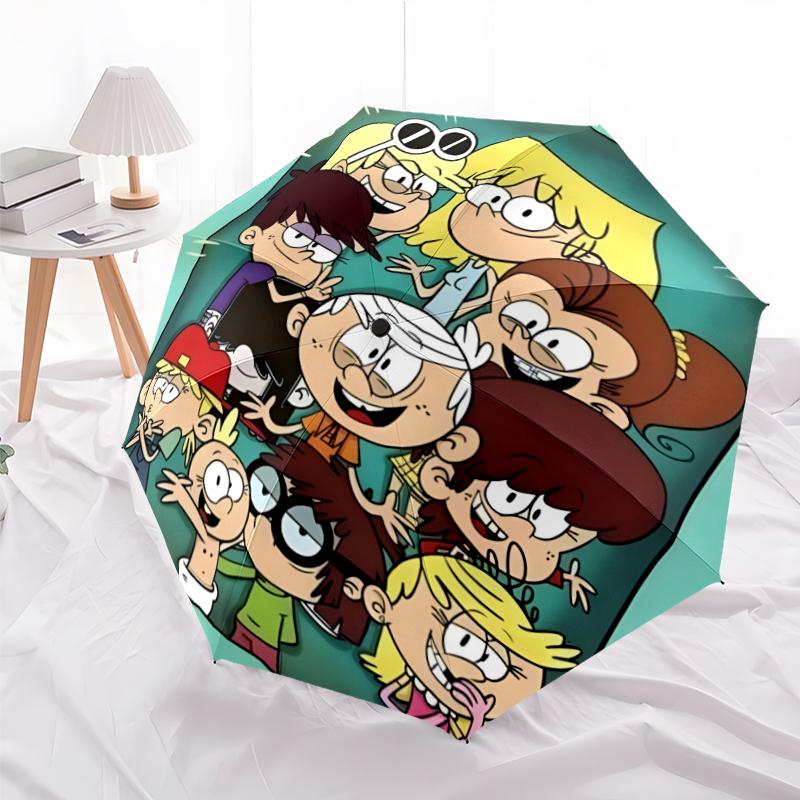 Loud House Fashionable Automatic Opening/Closing Folding Umbrella. Portable and Foldable, Ideal for Gift, Travel, and Daily Use.