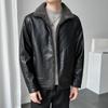 Новая мужская кожаная куртка, зимняя повседневная куртка для толстяка большого размера, мужская бархатная повседневная куртка для папы среднего возраста для мужчин