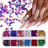 1 Box12 Grids Mixed Nail Art Deco Butterfly Patch Laser Symphony Star Butterfly Fluorescent DIY Nail Art Decoration Sequins