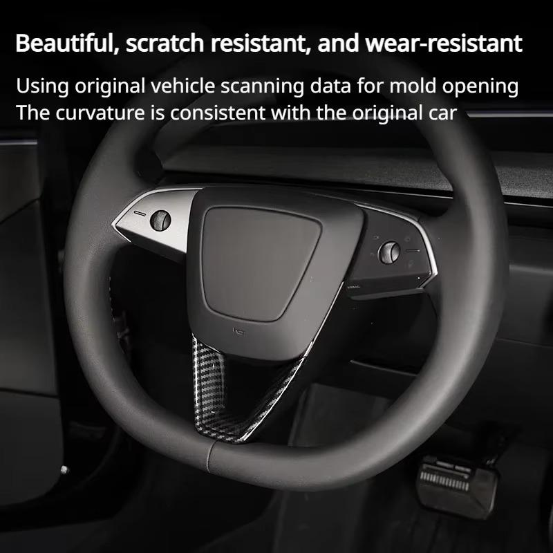 Steering Wheel Patch for Tesla Model 3 3+ ABS Carbon Fiber Decorative Sticker Modified Shell New Model Y Launch 2025 Accessories