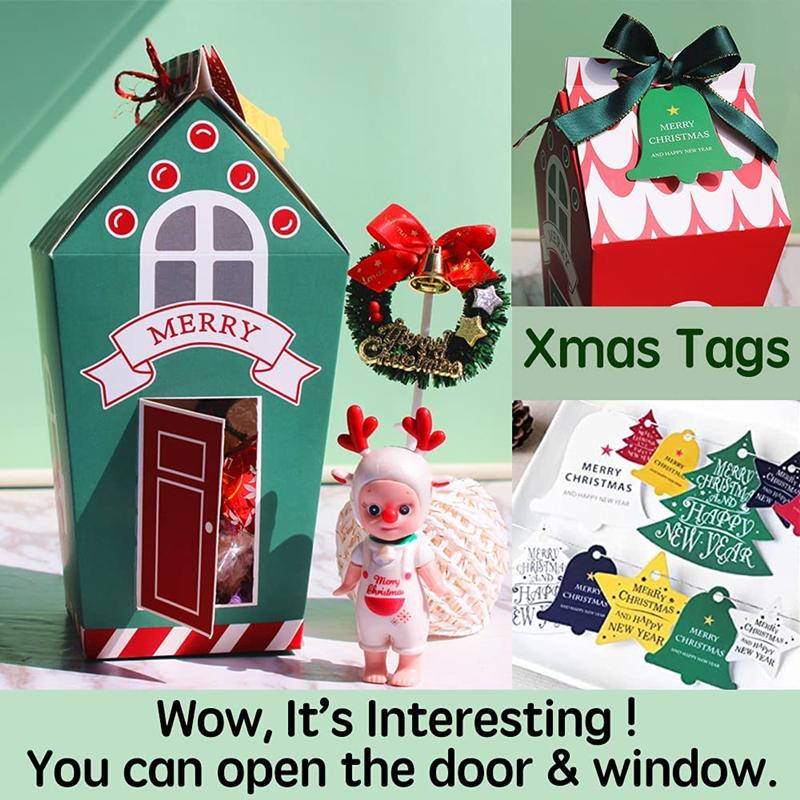 10/5 шт. рождественские коробки для конфет из крафт-бумаги, веселые рождественские конфеты, сладости, печенье, подарочная коробка, упаковка, сумка, украшение для вечеринки 2024