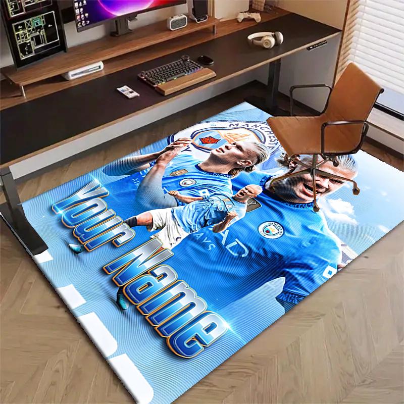 Haaland Design Area Rug Personalized Name- Non-Slip, Soft & Cozy Floor Mat for Living Room, Office - Indoor/Outdoor Carpet