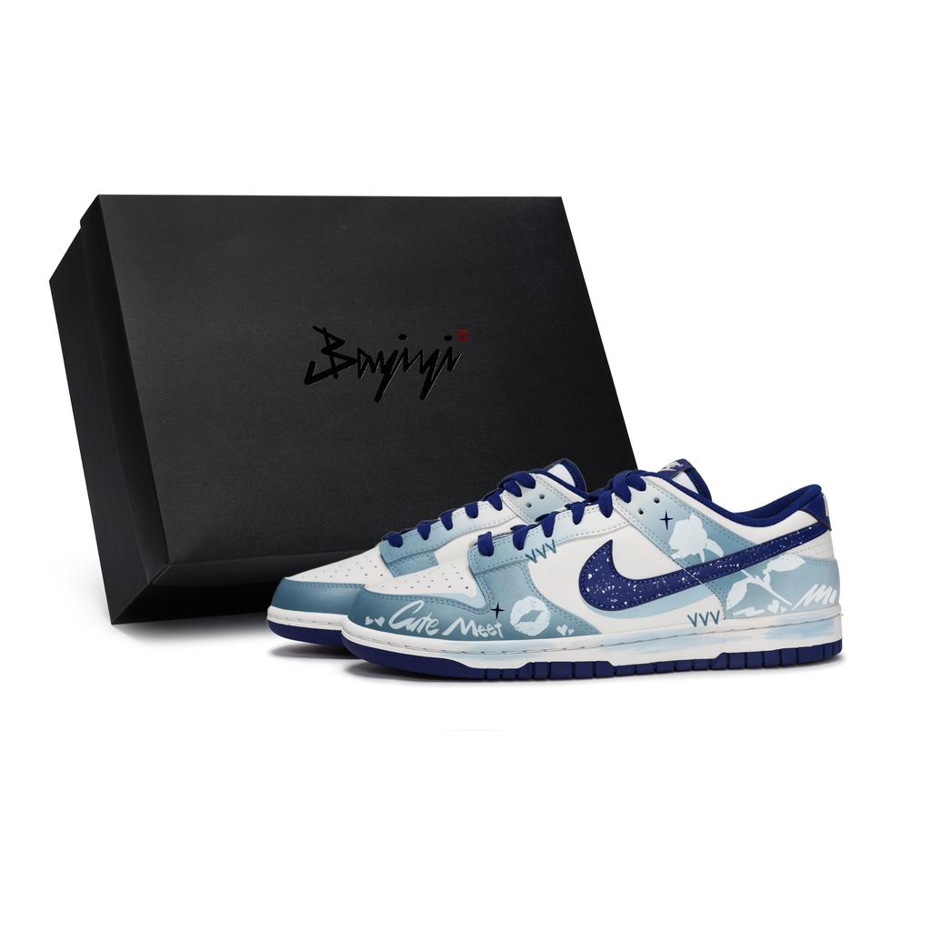 Nike Dunk LOW RETRO Низкие кеды для скейтбординга Мужские Синий Белый HF5441-117(Team80-S-BOX)