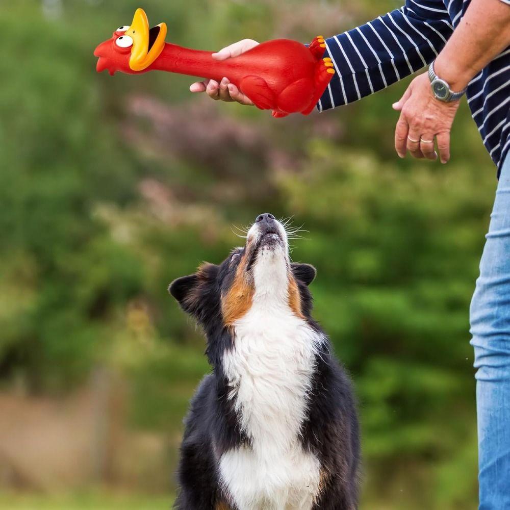 Flexible Squeaky Dog Toys Simulation Pet Squeeze Sound Toy Creative Latex Screaming Chicken  Horse