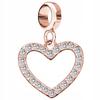 Charms Pozłacany Serce Cyrkonie Serduszko Heart Z Cyrkoniami Srebro 925