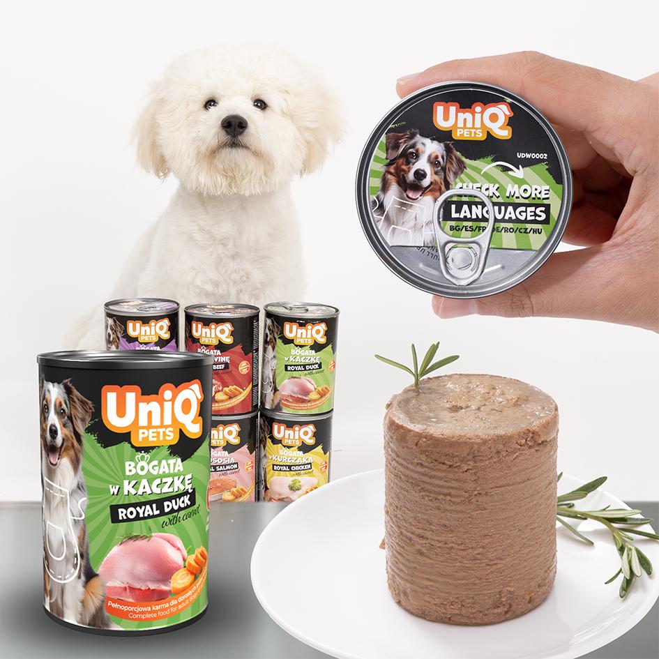 Wet Dog Food, Can Uniq Pets Royal Duck 4.5Kg (375G X12)