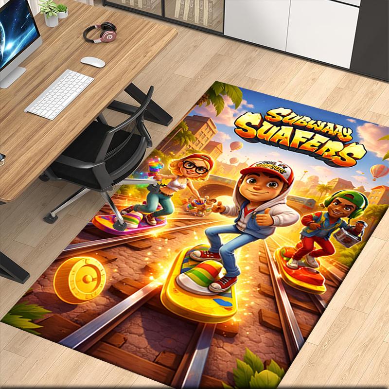 Ковер с принтом Subway Surfers для офисного кресла, гостиной, спальни, кухни, Декор, Подарки