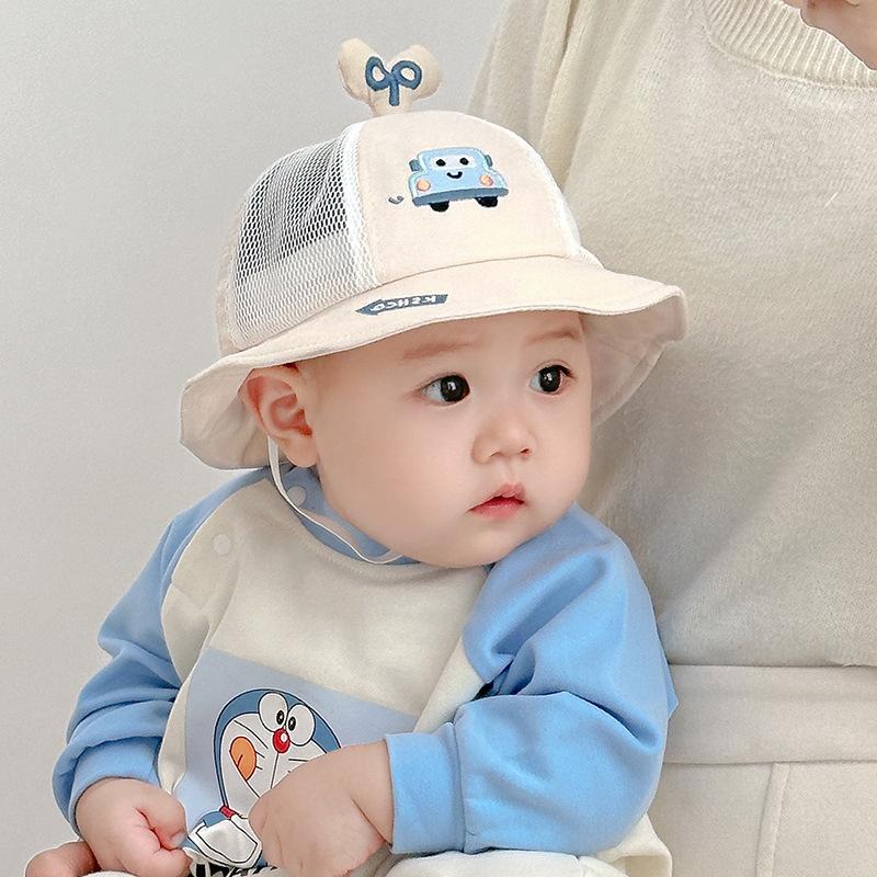 Cute Baby Bucket Hat Mesh Sun Protection Cap for 1 Year Old Boys Girls Spring Summer Breathable Shade UV Shield