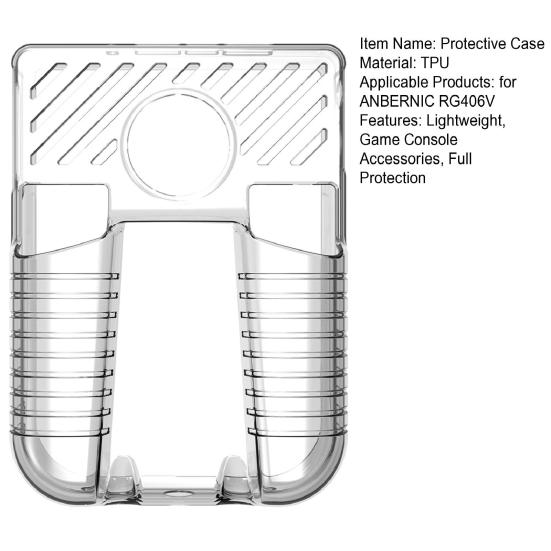 Game Console Case for ANBERNIC RG406V Lightweight Clear TPU Handheld Video Game Machine Protective Cover Skin Shell Game Accessories