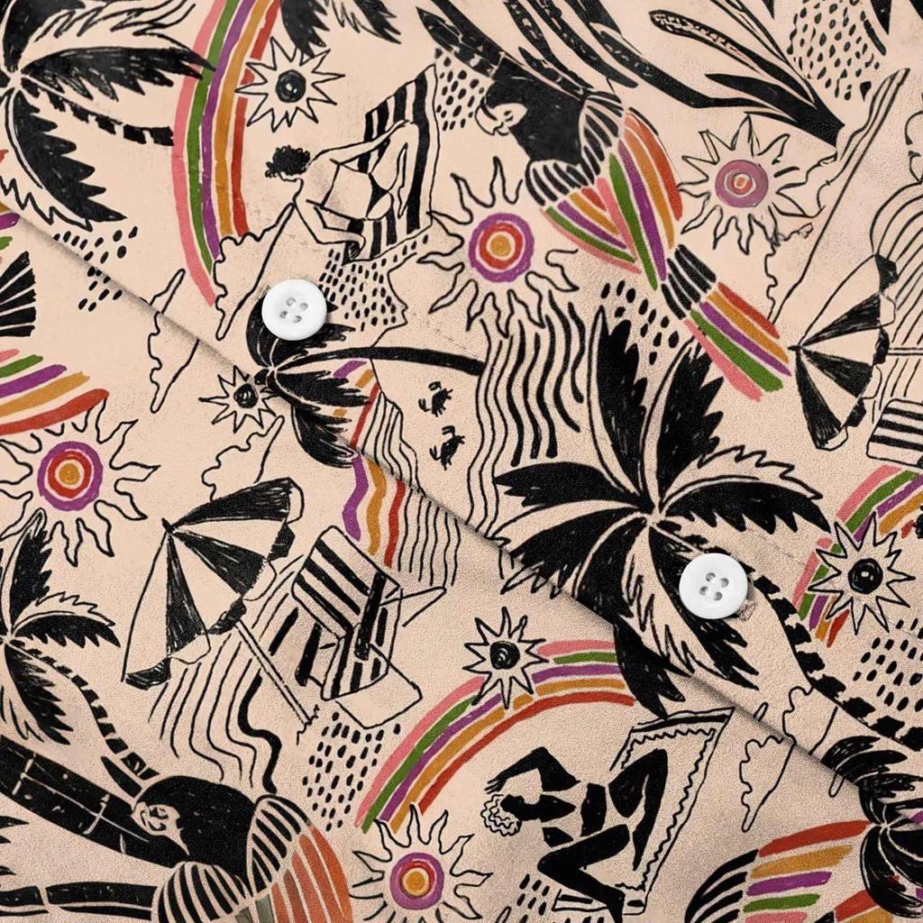 Рубашка для мужчин, мужские винтажные рубашки для боулинга на пуговицах, летняя пляжная рубашка с коротким рукавом