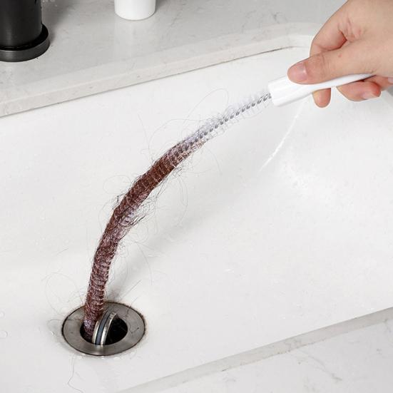 45cm Pipe Brush Rustproof Cleaning Plastic Practical Good Grip Drain Household Supplies
