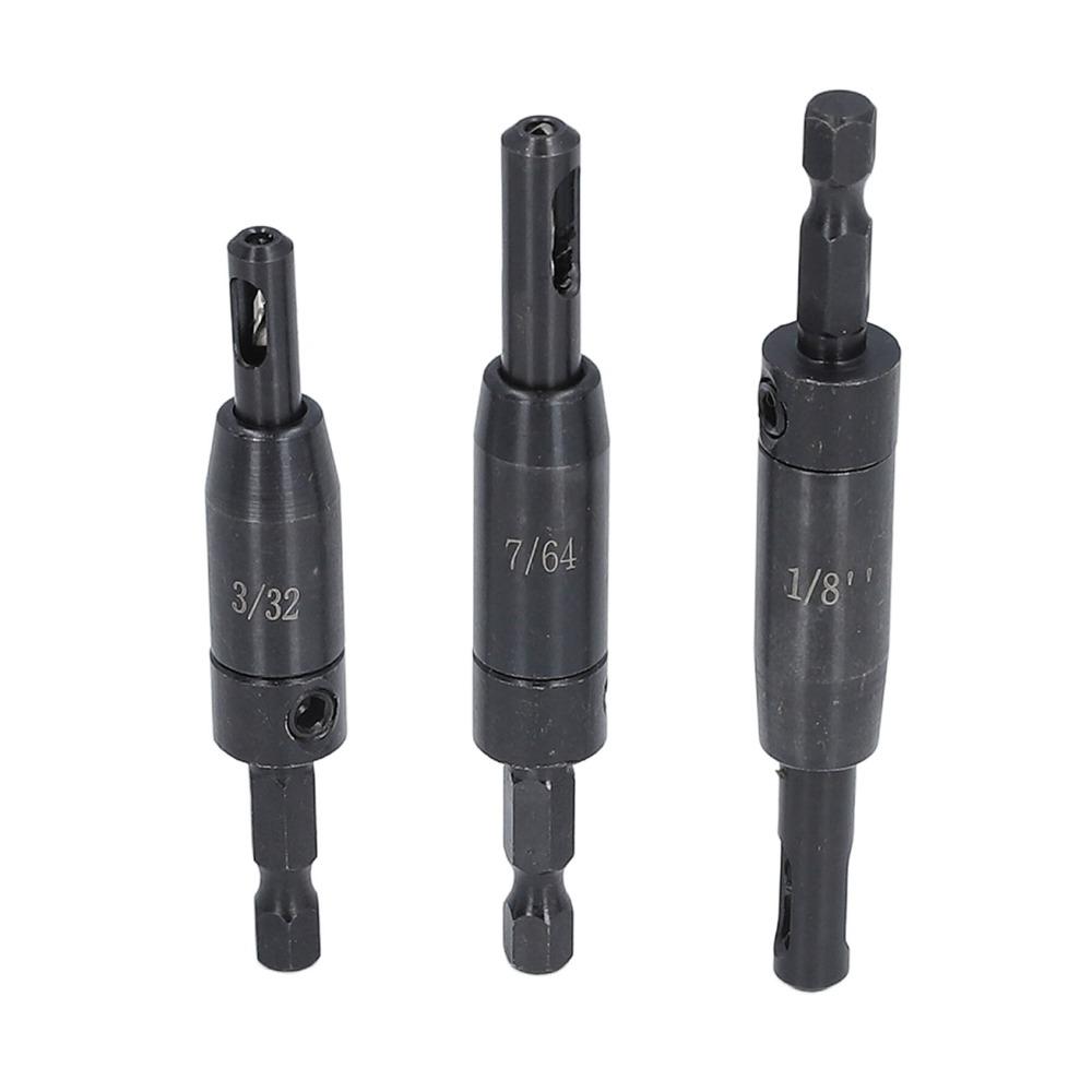 3 PCS Hex Shank Hinge Drill Bit Center Hinge Drill Bit Cabinet and Door Hinge Installation