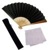 Fan Fan Set with Shibu Black [Osaka Choseido] Fan, Men's, Fashionable, Business, Bag, Holder, Handkerchief, Fan,