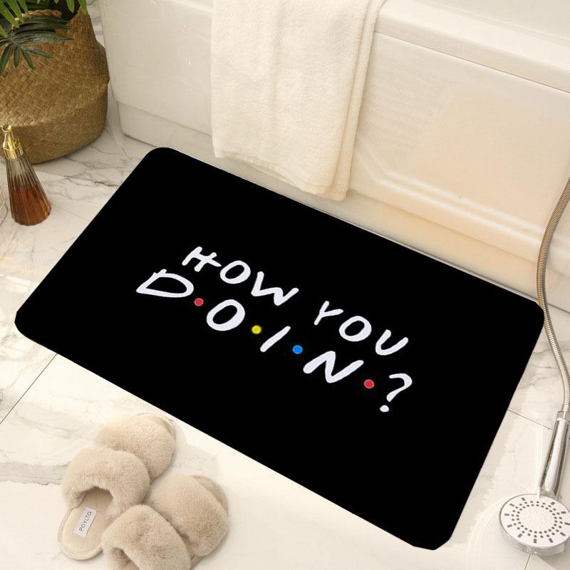 Luxury Black Printed Soft Kitchen Rug Anti-Fatigue Kitchen Rug Waterproof Non-Slip Rugs Set Runner Rug Bedside Rug Absorbent Carpet For Kitchen