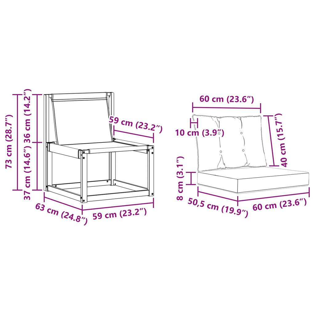 Outdoor Sofa Set with Cushions 3 pcs Natural and Light Grey