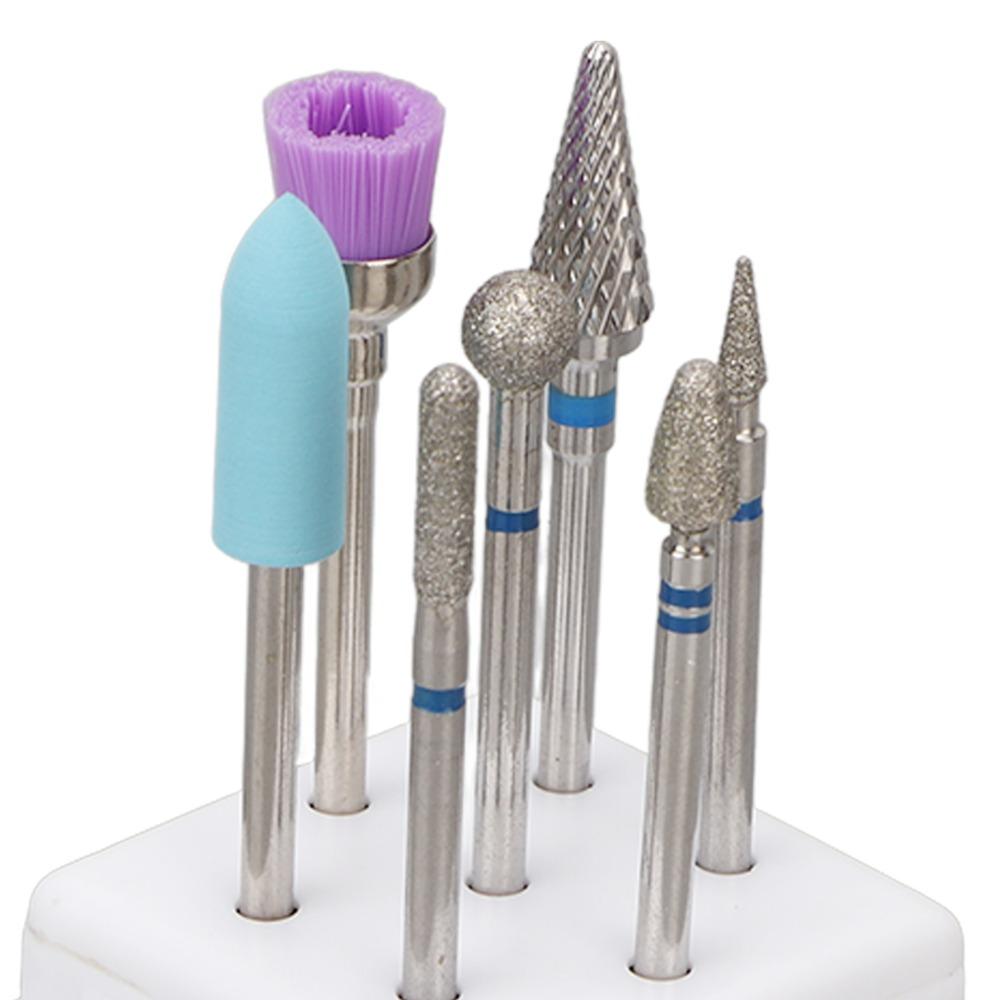 7pcs Stainless Steel Acrylic & Gel Polish Removal Bits For Cuticle Remove