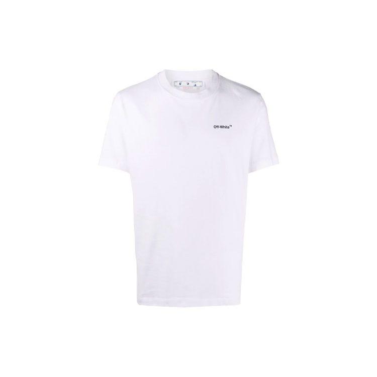 OFF WHITE Текстовый Логотип Караваджо Святой Иероним Пишущий Стрелы Облегающая Футболка OMAA027C99JER0030110