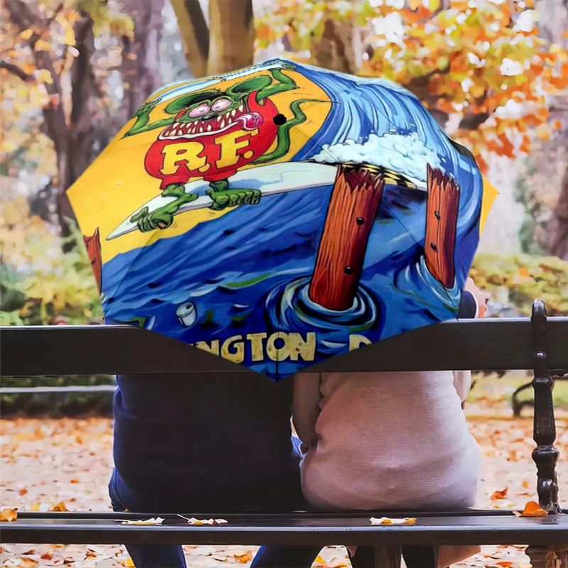 1 шт. Зонт с рисунком Rat Fink, Портативный складной зонт, Железный каркас, Структура из костей, Уличный домашний зонт