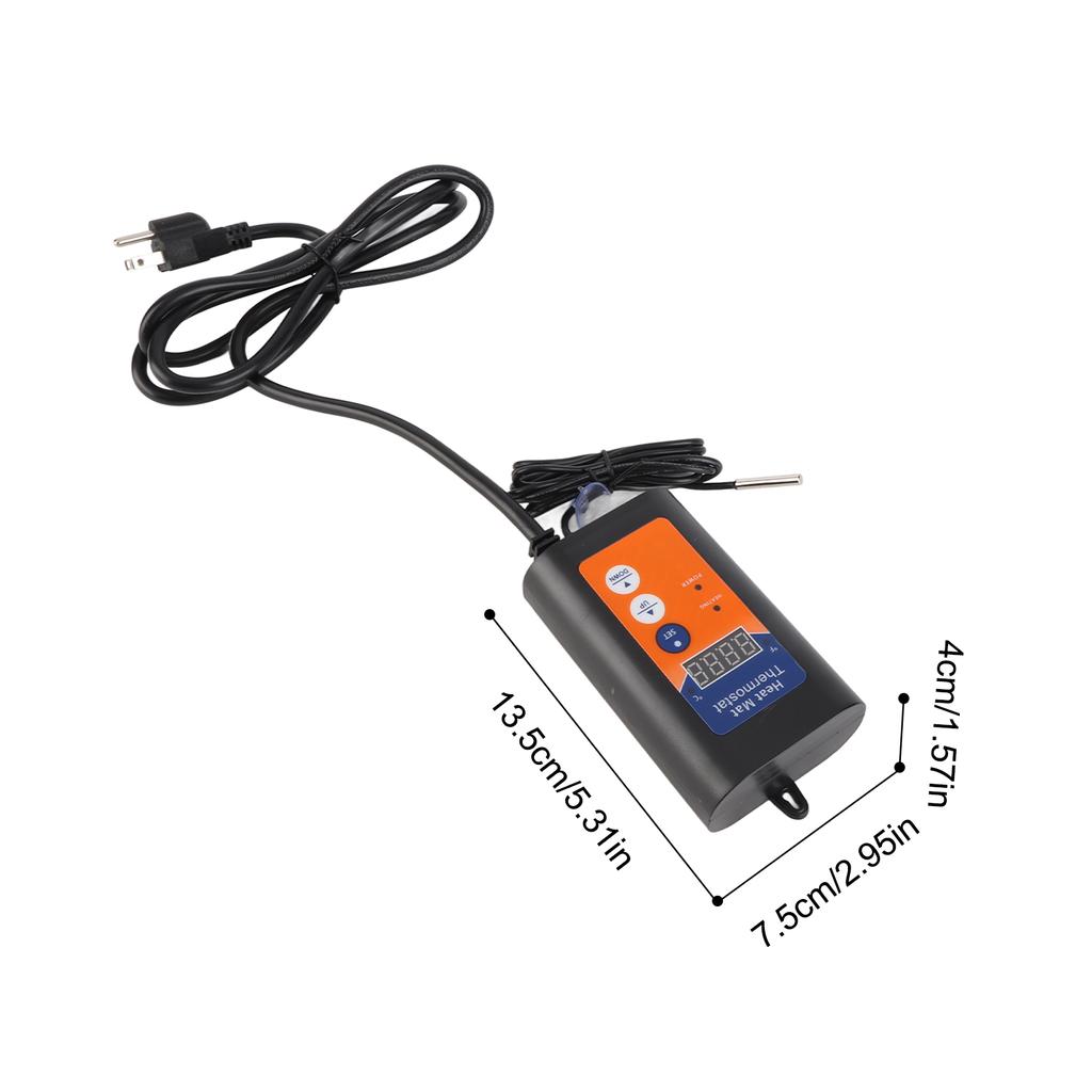 Digital Heat Mat Thermostat 1000W 41 to 108 Fahrenheit  Temperature Controller with LED Display for Seedlings Hydroponic Germination Reptiles Fermenta