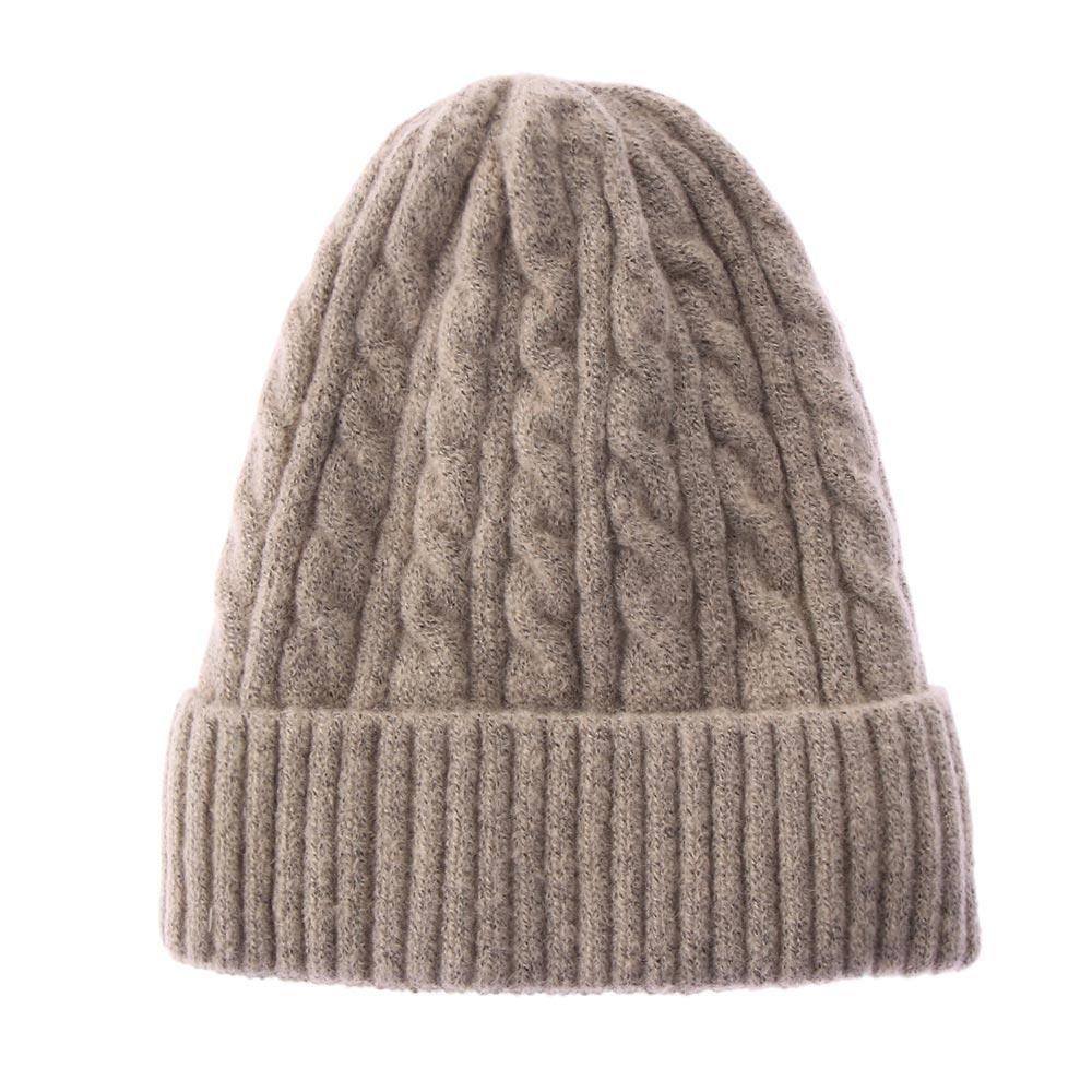 Color Winter Warm Wool Knitted Beanies Thick Fleece Hedging Cap Slouchy Bonnet Casual Ski Hats