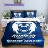 Custom Name HC Kometa Brno Bedding,Quilt Set Quilt Cover Pillowcase Home Birthday Gift(1 * duvet cover + 2 * pillowcase, without core) -HE66