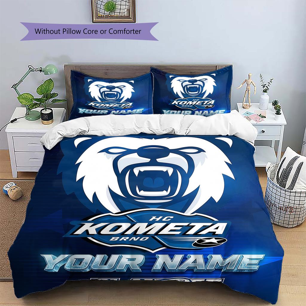 Custom Name HC Kometa Brno Bedding,Quilt Set Quilt Cover Pillowcase Home Birthday Gift(1 * duvet cover + 2 * pillowcase, without core) -HE66