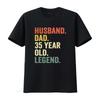 Retro Vintage Unisexs 35th Birthday Husband Dad 35 Year Old Legend Print Casual T Shirt vintage Breathable Versatile