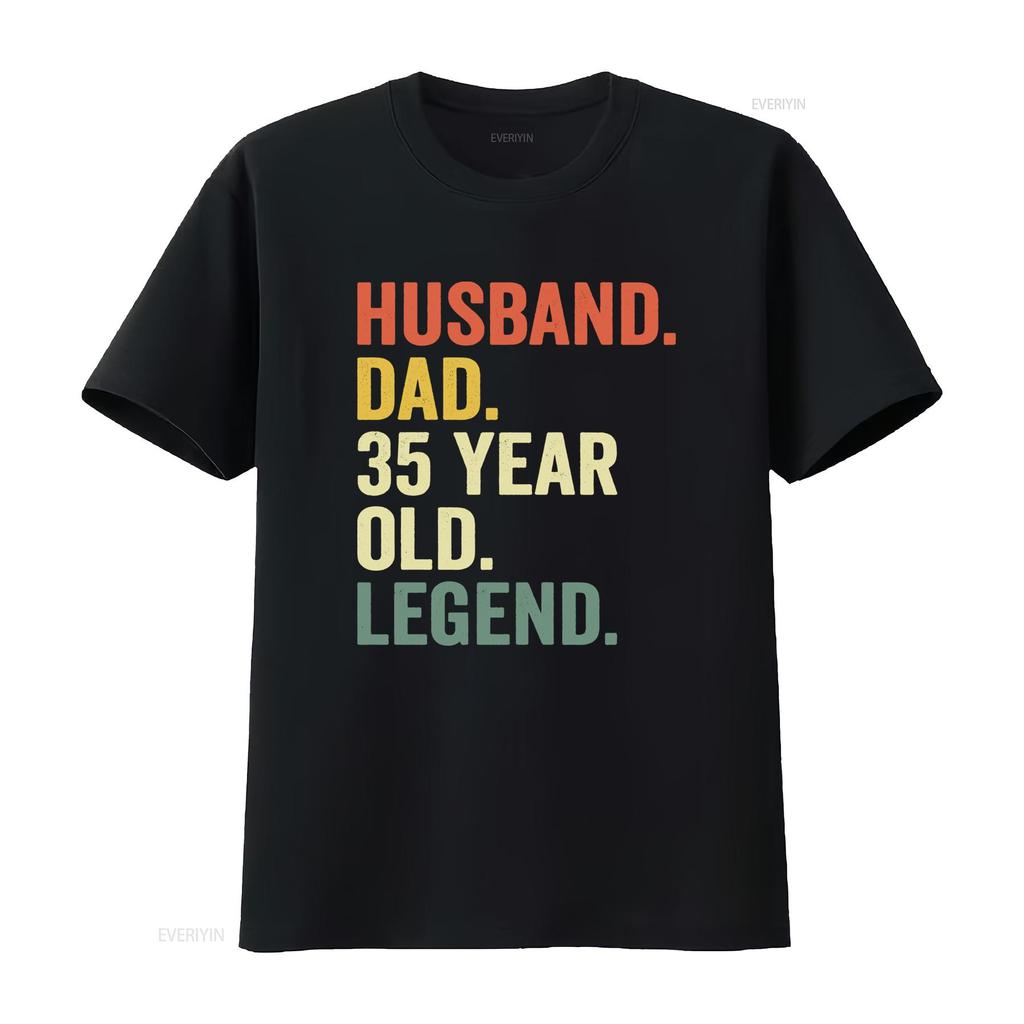 Retro Vintage Unisexs 35th Birthday Husband Dad 35 Year Old Legend Print Casual T Shirt vintage Breathable Versatile