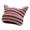 Новая японская уличная одежда Harajuku Beanie Little Devil полосатая вязаная шапка для женщин и девочек осень-зима милая шапка с кошачьими ушками