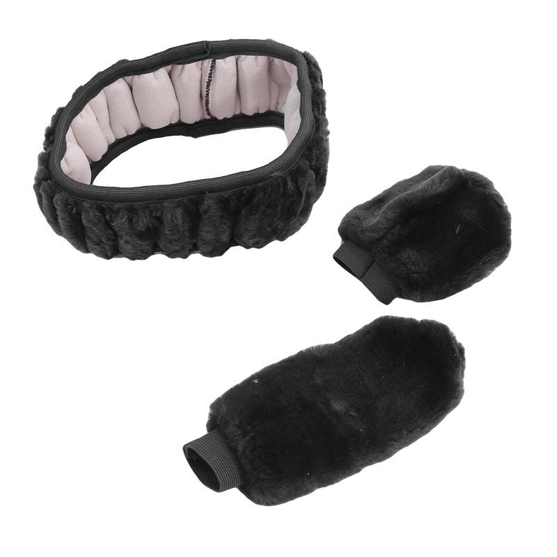 Чехол на руль автомобиля, чехол на рычаг переключения передач, защитный чехол на ручной тормоз, украшение, теплый, супер толстый плюшевый воротник, мягкий, черный, розовый, для женщин и мужчин