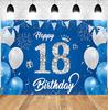 18th birthday party backdrop for a boy or girl, 18 years old, pink, blue, black, gold, glitter balloon, birthday, Bar Mitzvah, photography, ban1614