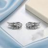 Women'S Sparkling Angel Wings Stud Earrings, Cubic Zirconia Inlaid Ear Jewelry, Guardian Angel Wings Earrings, Romantic Gift for Her