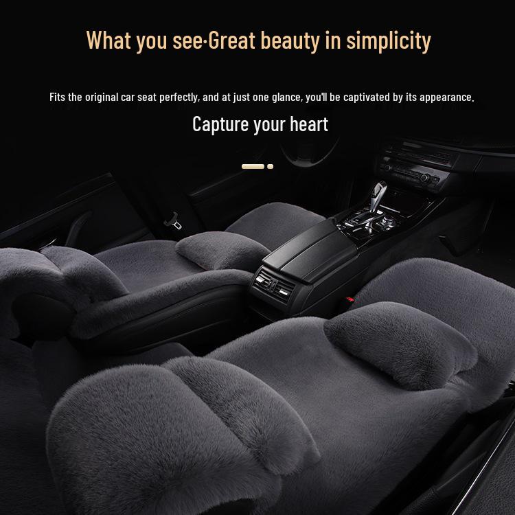 Универсальная плюшевая подушка на автомобильное сиденье: Толстый, Теплый Зимний Чехол из Кроличьего Меха