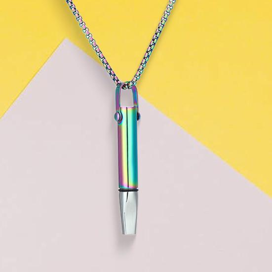 Ожерелье для осознанного дыхания из нержавеющей стали, ожерелье для снятия беспокойства и дыхания для женщин и мужчин, ожерелье со свистком для медитации и снятия стресса