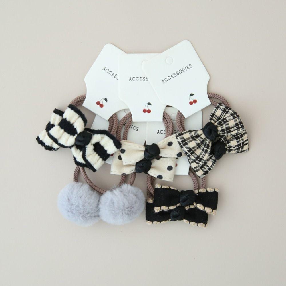 10 шт. детские резинки для волос для девочек банты милые банты цветочный головной убор модная эластичная резинка